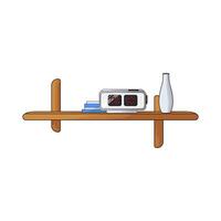 digital clock on shelf with vase vector