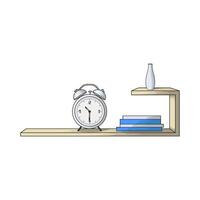 clock on shelf with book vector