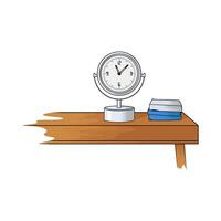 illustration of books and clock on the table vector