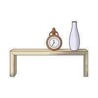 old clock with vase vector