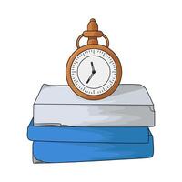 old clock on top of book vector