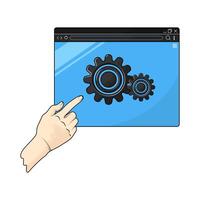 web gear settings vector