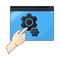 illustration of web gear settings vector
