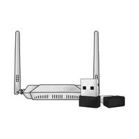 illustration of advanced white wifi router vector