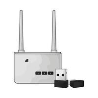 advanced white wifi router vector