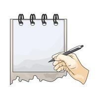 writing on notepad illustration vector