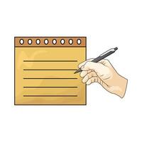 writing on yellow notepad vector