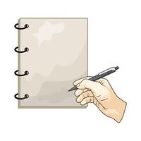 writing on notebook vector