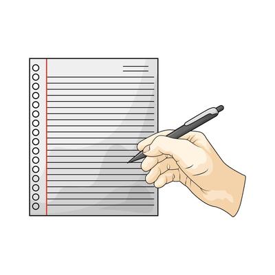 writing on blank paper