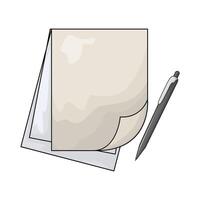empty notebook with pen vector