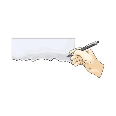 writing on torn paper