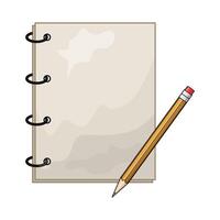 notebook with pencil vector