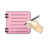 writing on pink notepad vector