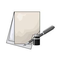 empty notebook with fountain pen vector