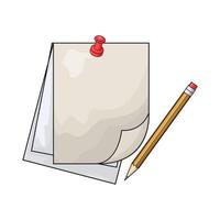illustration of empty notepad with pencil vector