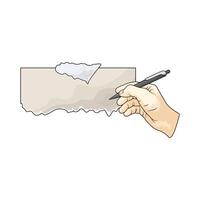 illustration of write on torn paper vector
