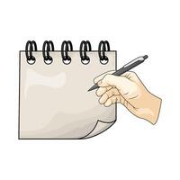 writing on notepad vector