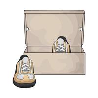 illustration of shoes in a box vector