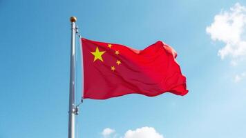 China National Flag Waving In The Wind photo