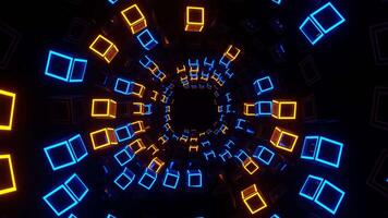 Orange and Blue Movement Through Strobe Squares Background VJ Loop in 4K video