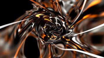 Orange and White Wave Tunnel of Colored Neons Background VJ Loop in 4K video