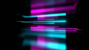 Cyan and Pink Neon Rectangular Shapes Moving Background VJ Loop in 4K video