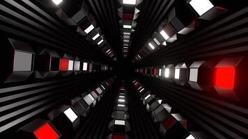 Red and White Strobe Shape Tunnel Background VJ Loop in 4K video