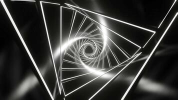 Black and White Glowing Spiral Tunnel Background VJ Loop in 4K video