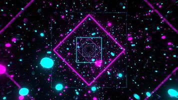 Cyan and Pink Neon Particles Area Background VJ Loop in 4K video