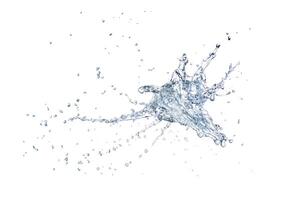 A splash of water is shown on a white background photo