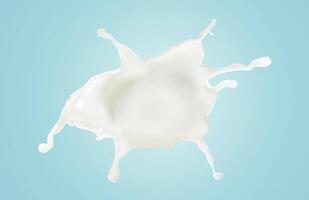 Milk splash on a blue background photo