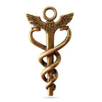 Caduceus - Hermes Rod Isolated on White Background photo