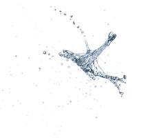 Clean water splash isolated on white background photo