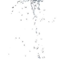 Falling drops of water isolated on white background. photo