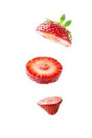 Sliced Strawberries on White Isolated Background photo