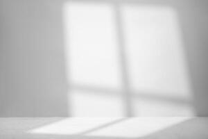 Gray background for product presentation with shadow and light from the window photo