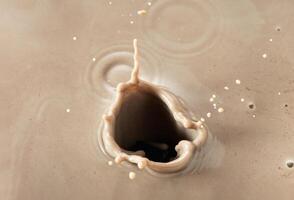 Beautiful splash of cocoa closeup photo