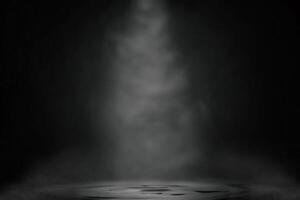Black abstract background with water and smoke. photo