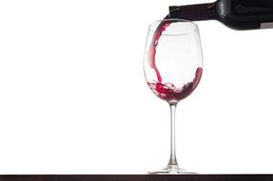 Pouring wine into a glass photo