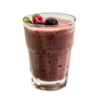 Refreshing Berry Smoothie with Raspberries and Blackberries in Clear Glass on . png