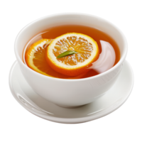A cup of tea with an orange slice in it png