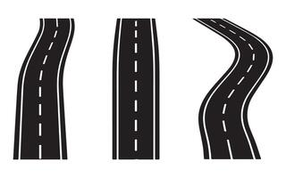 Roads with different curves and directions isolated on white background vector
