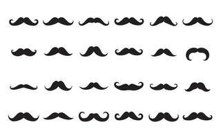 Stylish Mustache Silhouettes Collection for Design Projects vector