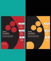 Abstract travel agency flyer design layout vector