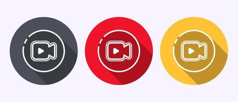 icon design. camera icon, camera sign in shadow button design vector