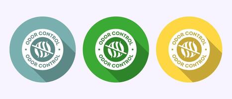 Odor control icon. Anti bad smell icon, Odor free label in shadow button design vector