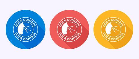 Odor control icon. Odor free label in shadow button design vector