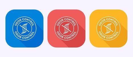 Odor control icon illustration. Odor free label in shadow button design vector