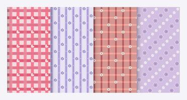 Set of four seamless repeating patterns vector