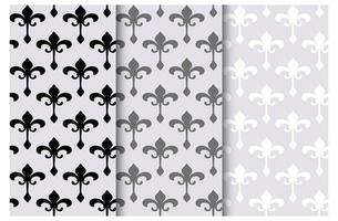 Set of decorative vintage patterns with lilies vector
